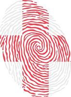 Fingerprint colored with the national flag of England vector