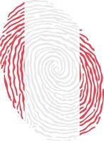Fingerprint colored with the national flag of Peru vector