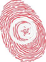 Fingerprint colored with the national flag of Tunisia vector