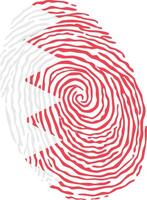 Fingerprint colored with the national flag of Bahrain vector