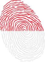 Fingerprint colored with the national flag of Monaco vector