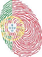 Fingerprint colored with the national flag of Portugal vector