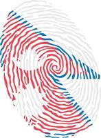 Fingerprint colored with the national flag of Nepal vector