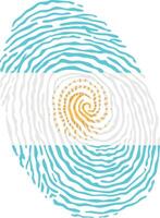 Fingerprint colored with the national flag of Argentina vector