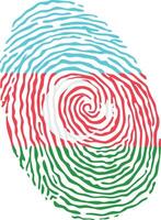 Fingerprint colored with the national flag of Azerbaiyan vector