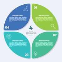 Circle chart infographic template with 4 options for presentations vector