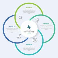 Circle chart infographic template with 4 options for presentations vector