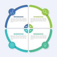 Circle chart infographic template with 4 options for presentations vector