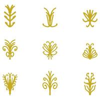 Decorative ornament shape icon set vector