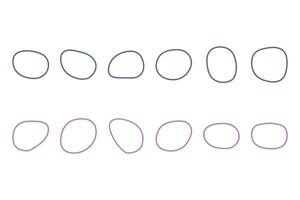 Outline blob shape design set vector
