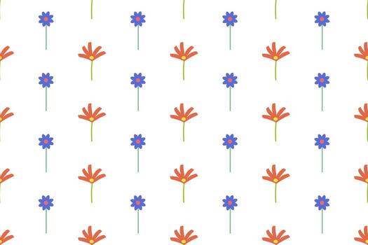 PrintFloral pattern design with flower shape in flat style for textile or printing business vector