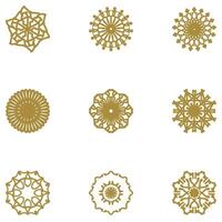 Decorative ornament shape icon set vector