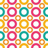 A seamless pattern of colorful circles in slightly, creating a vibrant, playful, and dynamic design. vector