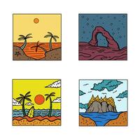 nature view hand drawing illustration for template, design, background, website, icon, etc vector
