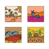nature view hand drawing illustration for template, design, background, website, icon, etc vector