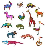 animal doodle hand drawing for design, template, website, character, icon, etc vector
