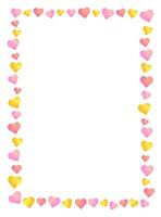 a vertical frame made from colourful gradient hearts, on white background. could be used for greeting cards, invitations, banners. suitable for valentine's day, mother's day, anniversary greetings. vector