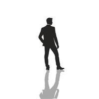 Man standing silhouette shape black color on isolated background illustration design vector