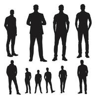 Man standing silhouette shape black color on isolated background illustration design vector