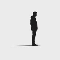 Man standing silhouette shape black color on isolated background illustration design vector