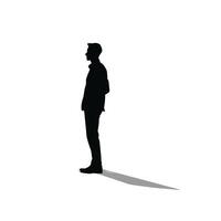 Man standing silhouette shape black color on isolated background illustration design vector