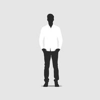 Man standing silhouette shape black color on isolated background illustration design vector