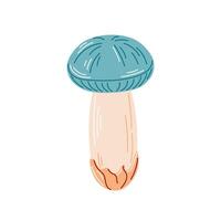 Edible forest mushroom in flat style. Autumn fungus, cap and stalk. illustration isolated on a white background. vector
