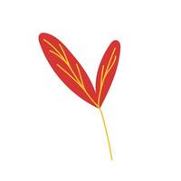 Autumn leaf in flat style. Autumn leaf design template for decoration, banner, greeting card and logo. illustration isolated on a white background. vector