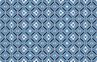 Blue and white geometric shapes fabric pattern vector