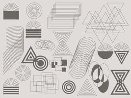 Geometric shapes collection forming modern abstract background design vector