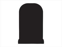 Tombstone silhouette on white background vector