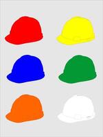 illustration of a Safety Helmet for work in various colors vector