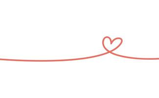 Heart continuous line drawing. Single contour heart for love design. vector