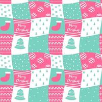 Seamless pattern with decorative Christmas elements. Happy New Year background. vector