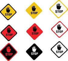 do not enter Warning stop sign vector