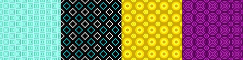 Seamless geometric threetone pattern set vector