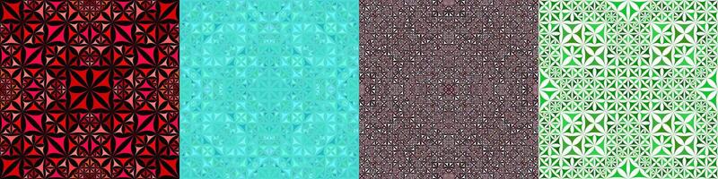 Seamless geometrical kaleidoscope pattern set vector
