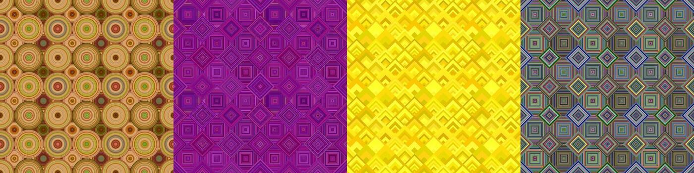 Seamless color geometric pattern set vector