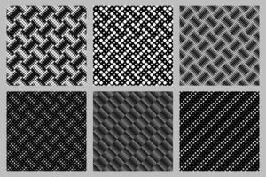Abstract geometrical rounded diagonal square pattern background design set vector