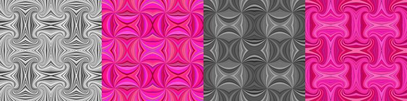 Abstract seamless curved stripe pattern set vector