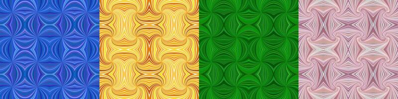 Abstract seamless curved stripe pattern set vector