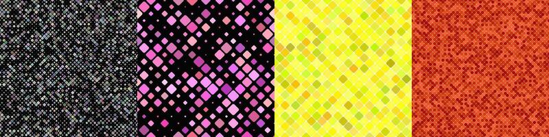 Seamless geometrical diagonal square pattern set vector