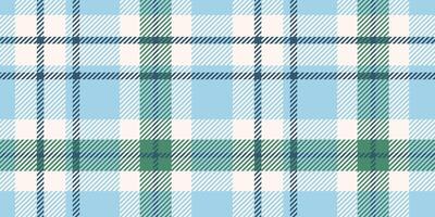 Classic tartan pattern in blue, green, and white with intersecting lines and squares. vector