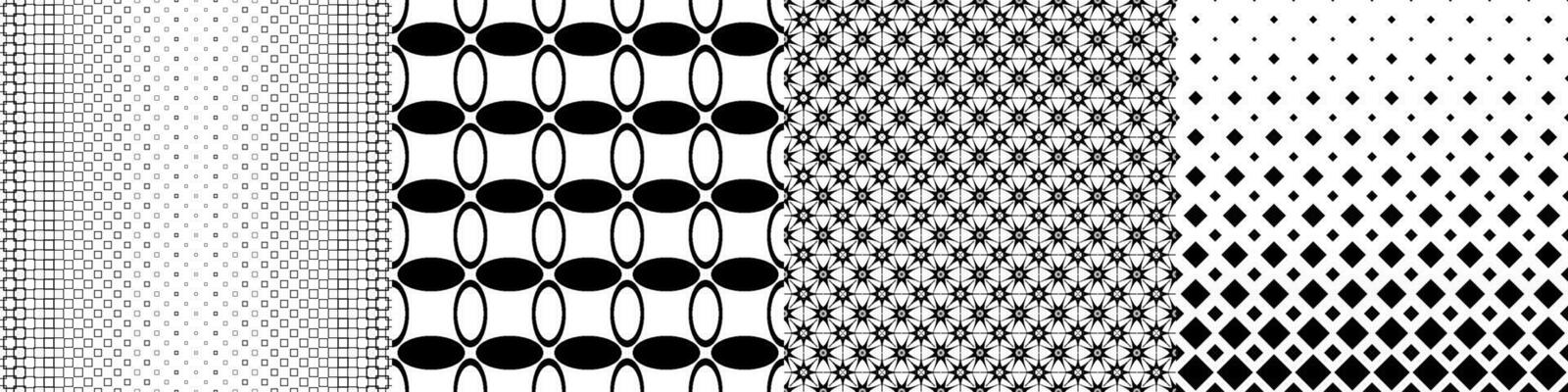 Monochrome geometrical pattern collection