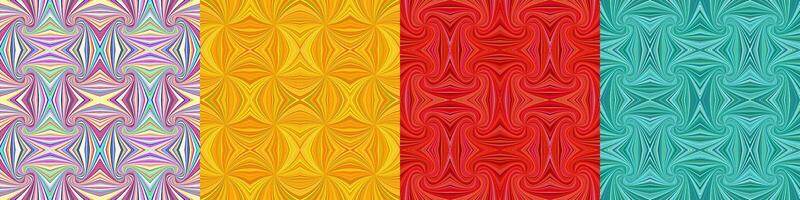 Abstract seamless curved stripe pattern set vector