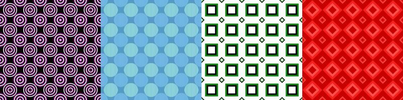 Seamless geometric threetone pattern set vector