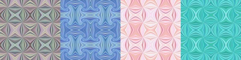 Abstract seamless curved stripe pattern set vector