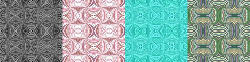 Abstract seamless curved stripe pattern set vector