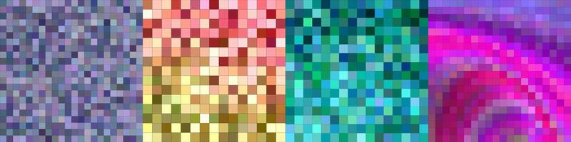Abstract square mosaic pattern background set vector