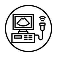Ultrasound Machine icon line illustrations vector